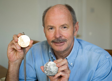 David Wilkie 62 Former Olympic Champion Interviewed By Jane Fryer. Picture - Mark Large ... 17.01.17 Former Olympic Champion David Wilkie 62 With His Gold Medal Won In The 200m Breastroke At The Montreal Games 1976 And The Silver Medal He Won In The 20