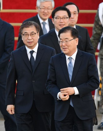 South Korea delegation returned after meeting North Korean leader Kim Jong-un, Seongnam - 06 Mar 2018