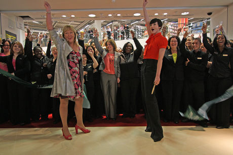 Erin O'connor And M&s Director Kate Bostock Unviel The Brand New Flagship Marks And Spencer Store In Colliers Wood