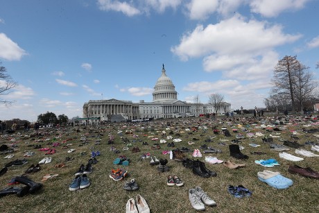 Shoes Representing Children Killed School Shootings Editorial Stock ...