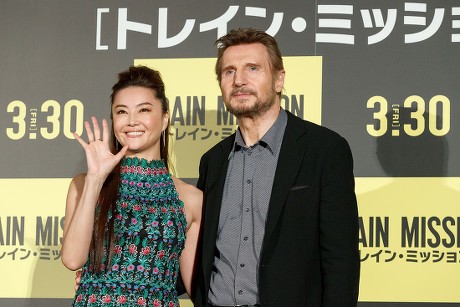 (L to R) Alisa Mizuki and Liam Neeson