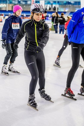 De Hollandse 100 charity duathlon (ice skating and cycling), Heerenveen, Netherlands - 18 Mar 2018