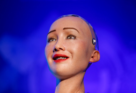 Humanoid Robot Sophia Delivers Her Speech Editorial Stock Photo - Stock ...