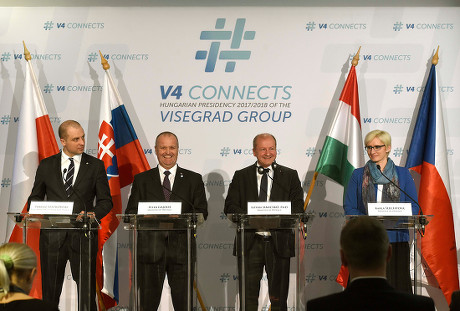 Meeting of the defence ministers of the Visegrad Group (V4) countries, Budapest, Hungary - 27 Mar 2018