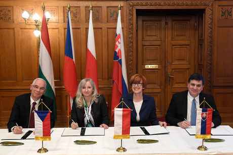 Visegrad Group Family Minister meeting in Budapest, Hungary - 28 Mar 2018