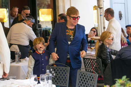 Exclusive - Elton John and family out and about, Rome, Italy - 24 Mar 2018