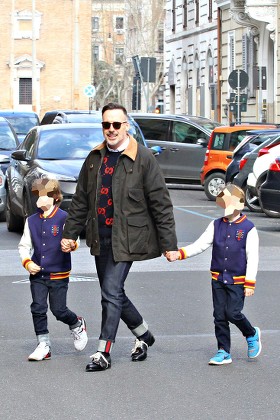 Exclusive - Elton John and family out and about, Rome, Italy - 24 Mar 2018