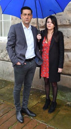 Andy Woodward . Former Footballer And Bennell Abuse Victim Andy Woodward With Partner Zelda Worthington Speaks Outside Chester Crown Court.- Barry Bennell Video Appearance At Chester Crown Court Cheshire. Pic Bruce Adams / Copy Hull - 22/3/14.