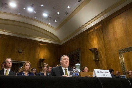 Senate Foreign Relations Committee hearing on the nomination of CIA Director Mike Pompeo to be Secretary of State, Washington, USA - 12 Apr 2018