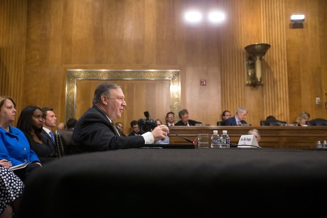 Senate Foreign Relations Committee hearing on the nomination of CIA Director Mike Pompeo to be Secretary of State, Washington, USA - 12 Apr 2018