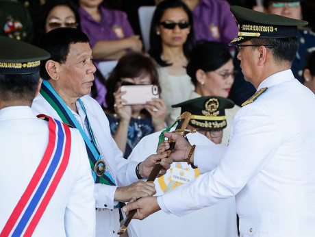 Philippines President Rodrigo Duterte L Hands Editorial Stock Photo ...