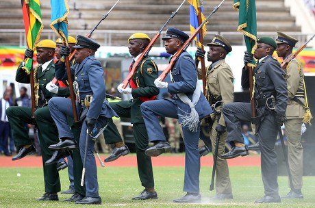 Zimbabwe Presidential Guard Officers Watch Fellow Editorial Stock Photo ...