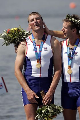 Matthew Pinsent And Ed Coode After Winning Mens Coxless Fours Gold Medal At 2004 Olympic Games In Athens