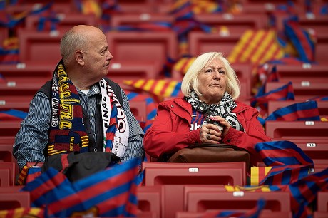 Fc Barcelona Fans On Wanda Metropolitano Editorial Stock Photo - Stock