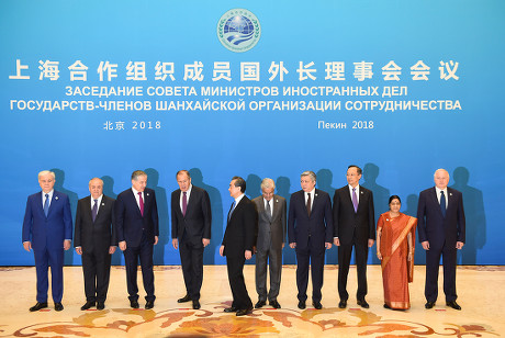 SCO foreign ministers and officials meeting in Beijing, China - 24 Apr 2018