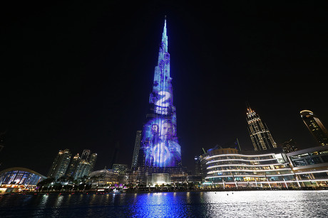 Burj Khalifa Worlds Tallest Building Illuminated Editorial Stock Photo ...