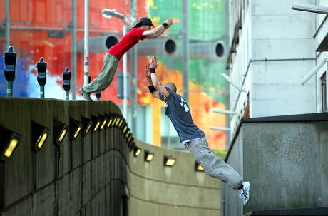 Ez (paul Corkery) 30 London's Leading Free-runner With Mate Bam (ben Milner). Leaping Across A Concrete Chasm They Hang In Mid-air As If Suspended By Invisible Wires Before Landing Gracefully. No Springs No Safety Harness No Ropes - Just The Human B