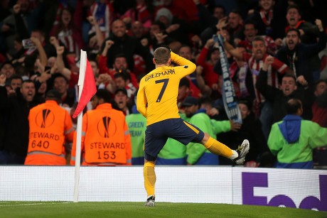 Antoine Griezmann Celebrates Scoring Atletico Madrids Editorial Stock