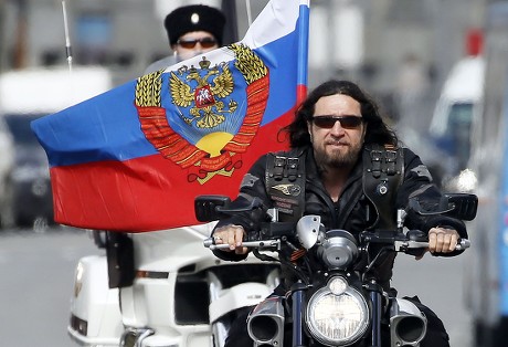 Russian motorcycle club 'Night Wolves' tour from Moscow to Berlin, Russian Federation - 28 Apr 2018