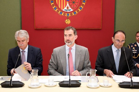 King Felipe VI at meeting of Elcano Royal Institute, Segovia, Spain - 07 May 2018