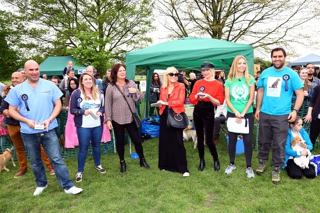 Judges line-up including Marc Abraham, Michelle Collins, Aisling Jarrett-Gavin and Anneka Svenska at the All Dogs Matter Great Hampstead Bark Off, Hampstead Heat, London. All Dogs Matter is a charity dedicated to helping and re-homing dogs see www.alldogsmatter.co.uk for more information.