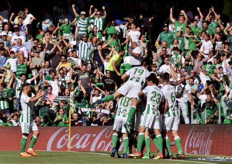 Real Betis Players Celebrate Teammate Marc Editorial Stock Photo