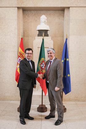 Eurogroup President Mario Centeno meets Spanish Economy Minister Roman Escolano, Lisboa, Portugal - 16 May 2018