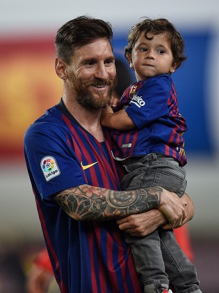 Lionel Messi Fc Barcelona His Son Editorial Stock Photo - Stock Image ...