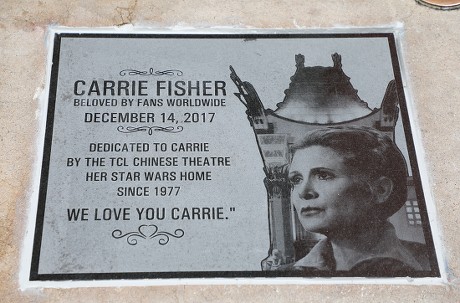 'Star Wars' actress Carrie Fisher memorialized with plaque in Hollywood, USA - 24 May 2018