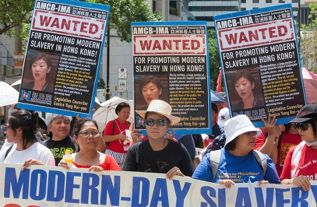 Foreign Domestic Workers Philippines Indonesia Rally Editorial Stock