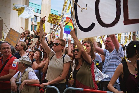 Demonstrators Seen Shouting Slogans During Protest Editorial Stock ...