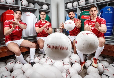 Tyrone footballer Lee Brennan, Dublin footballers Bernard Brogan and Cian O'Sullivan and Mayo footballer Lee Keegan pictured in Croke Park for the launch of SuperValu?s #BehindTheBall campaign - an ambitious initiative tackling the lack of exercise among