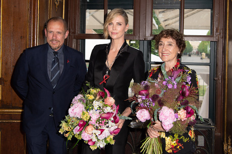 Charlize Theron, Gery Keszler and Helene Von Damm 
