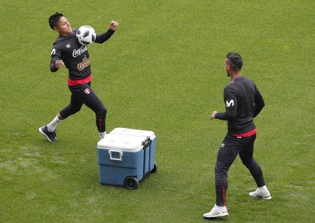 Peru National Team Players During Training Editorial Stock Photo