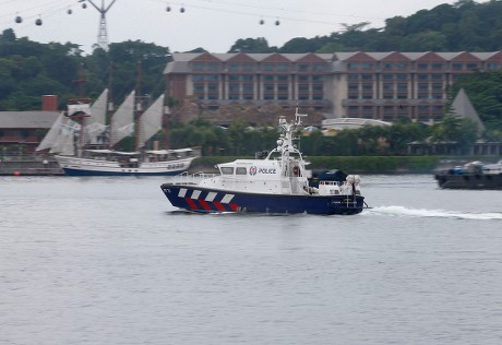 Police Boat Patrols Harbour Bay Near Editorial Stock Photo - Stock ...