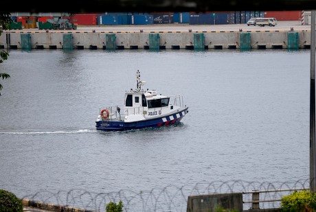 Police Boat Patrols Harbour Bay Near Editorial Stock Photo - Stock ...
