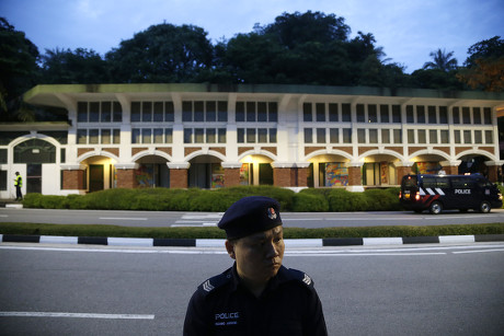 Singaporean Police Officer Stands Guard On Editorial Stock Photo ...