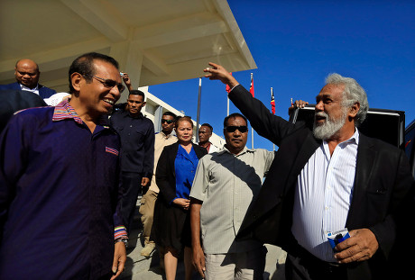 Former East Timorese president Taur Matan Ruak meets with Parliamentary Majority Alliance leader Xanana Gusmao, Dili, Timor-Leste - 19 Jun 2018