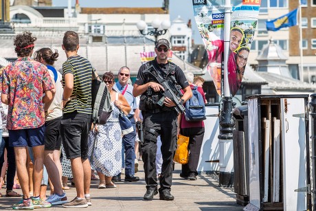 Armed Police Officers Patrol Brighton Palace Editorial Stock Photo ...