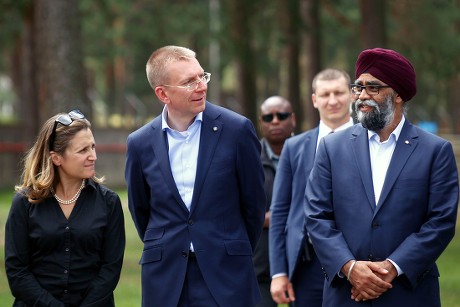 Canadian PM Trudeau visits Latvia, Adazi - 10 Jul 2018
