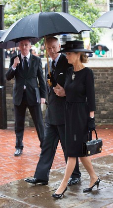 Lord And Lady Brabourne Arrive .the Royals Attend The Funeral Of The Countess Mountbatten Of Burma St Paul's Church Knightsbridge.