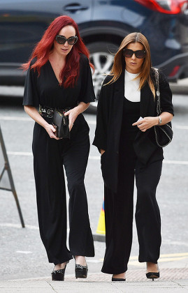 Kym Marsh. Coronation St. Producer Kate Oates (l) With Actress Kym Marsh(r) At The Funeral Of Manchester Arena Bomb Blast Victim Martyn Hett 29 At Stockport Town Hall Stockport Cheshire.