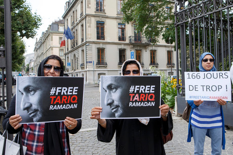 'Free Tariq Ramadan' rally in Geneva, Switzerland - 17 Jul 2018