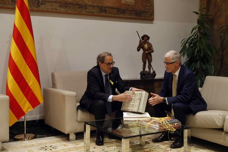 Catalan regional President Quim Torra meets with Flemish counterpart Geert Bourgeois, Barcelona, Spain - 17 Jul 2018