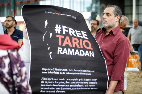 Free Tariq Ramadam demonstration, Brussels, Belgium - 17 Jul 2018