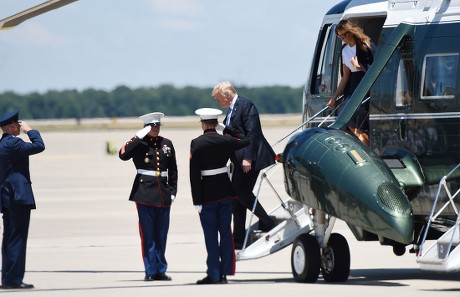 Donald Trump receives remains of Secret Service agent, Maryland, USA - 18 Jul 2018