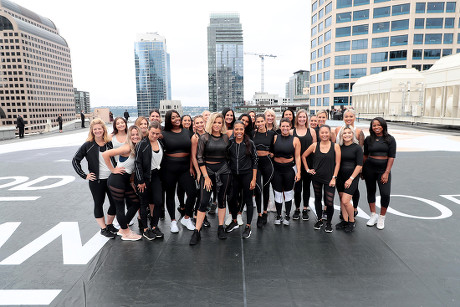 Khloe Kardashian, Emma Grede and Gunnar Peterson celebrate the launch of Good American Activewear on the rooftop of Nordstrom Downtown Seattle, Seattle, USA - 03 August 2018