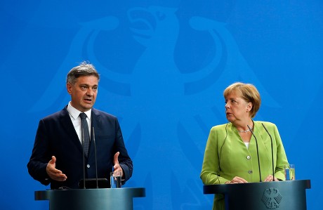 Press conference of President of the Council of Ministers of Bosnia and Herzegovina and German Chancellor Angela Merkel, Berlin, Germany - 13 Aug 2018