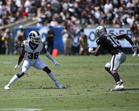 Los Angeles, USA. 18 August 2018. Oakland Raiders during the NFL Oakland  Raiders vs Los Angeles Rams at the Los Angeles Memorial Coliseum in Los  Angeles, Ca on August 18, 2018. Jevone