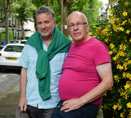 Stag Activists Arthur Baker 67 (l) And Alan Story 69(r) In Western Rd. Sheffield Next To Trees Planted In Memorial Of Soldiers Who Died In Ww1.- Robert Hardman Meets Residence Of Sheffield South Yorkshire Trying To Stop Their Street Trees From Being